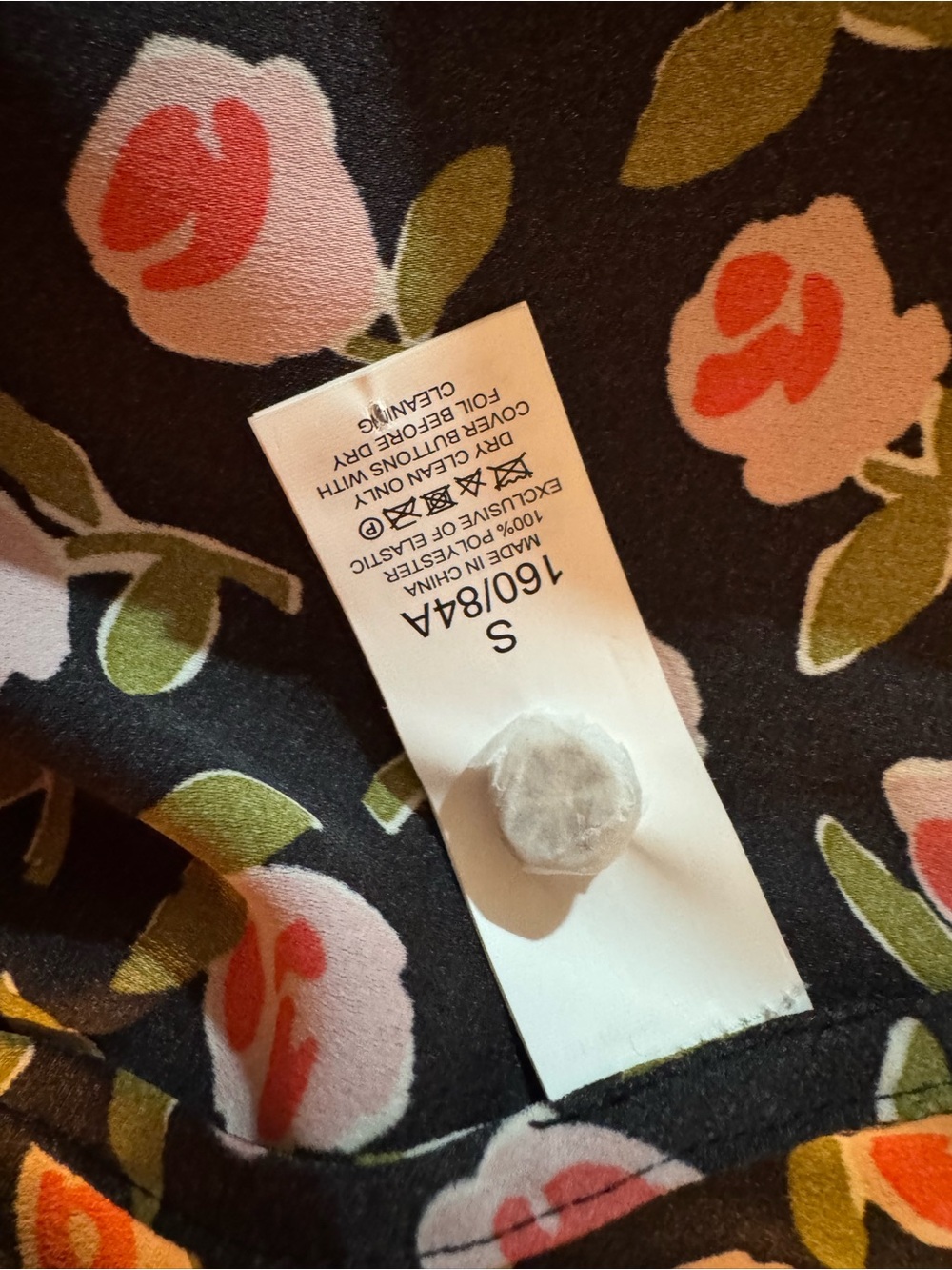 Kate Spade ♠️ Black Floral Long-Sleeve Smocked Waist Midi Dress - Picture 7 of 7